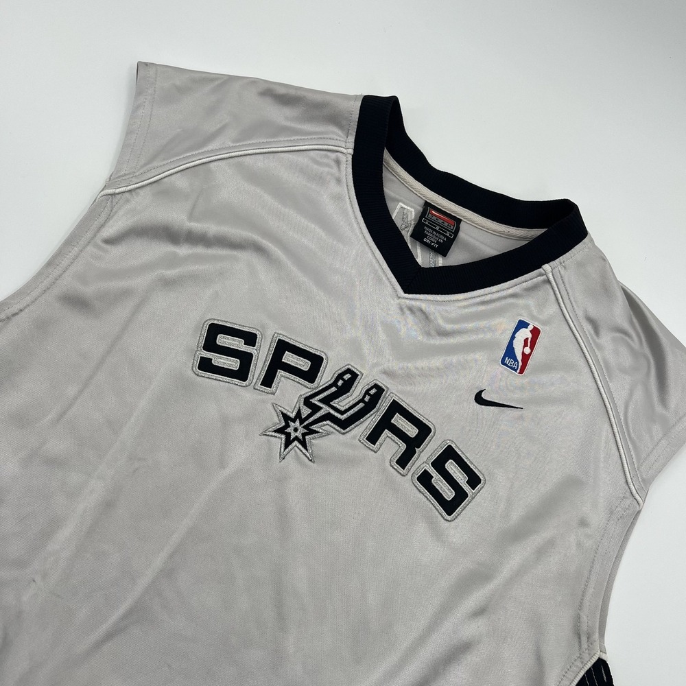 RARE Vintage Nike Team San Antonio Spurs Jersey Mens L Large Y2K NBA Gray Black